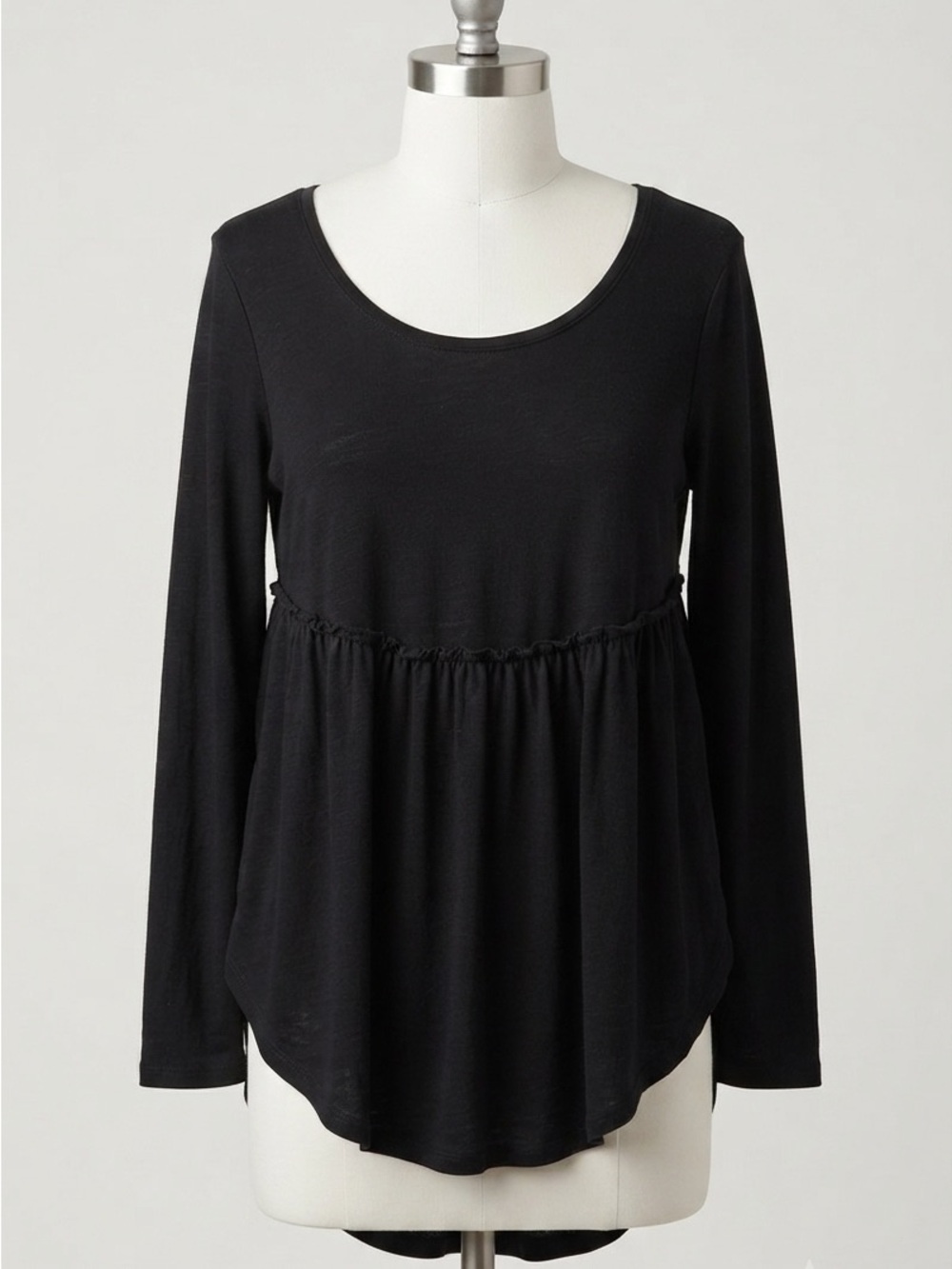 Melrose and Market Black Long-Sleeve Peplum Top size large